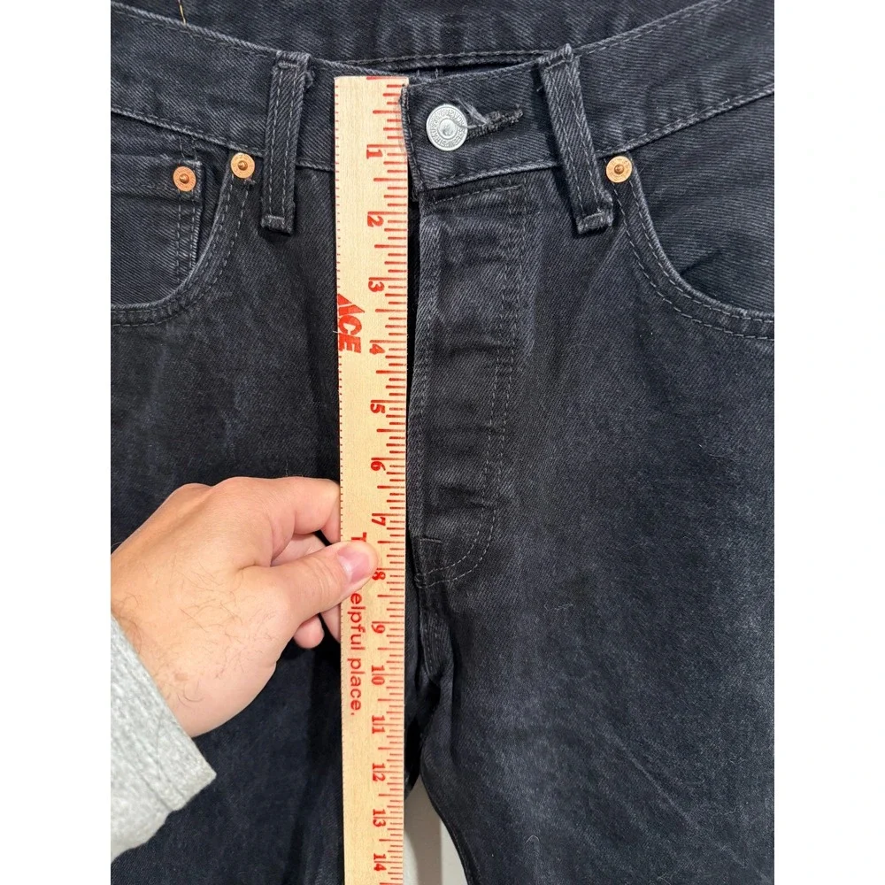 Levi's 501 Straight Jeans Men's 32x32 Black‎ Denim Cotton Dark Wash 5 Pocket
